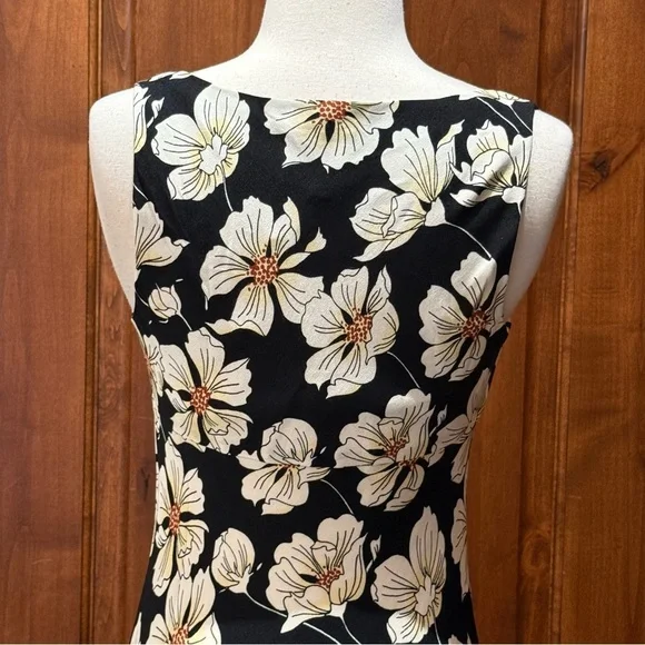 💋Reformation Black and Cream Floral Midi Dress. Size M - Picture 10 of 12